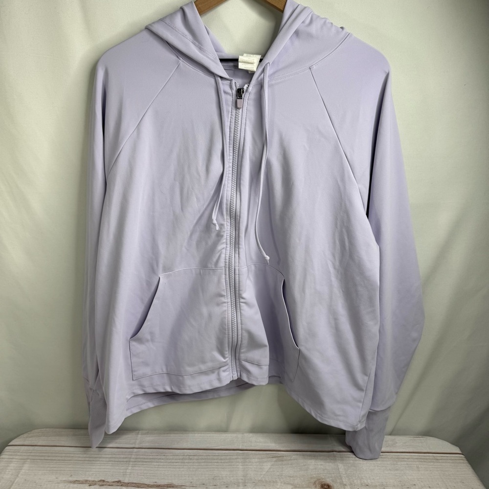 Fabletics Light Purple Zip-Up Hoodie